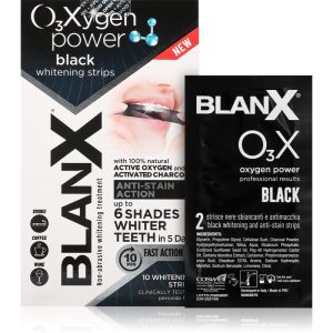 BlanX Oxygen Power Whitening Black Strips benzi pentru ablirea dintilor pentru dinti 10 buc-ro