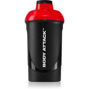 Body Attack Shaker shaker pentru sport nu conține BPA culoare Black-Red 600 ml-Țena