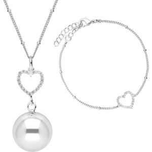 Bola Crystal Heart clopoțel de maternitate Silver-ro