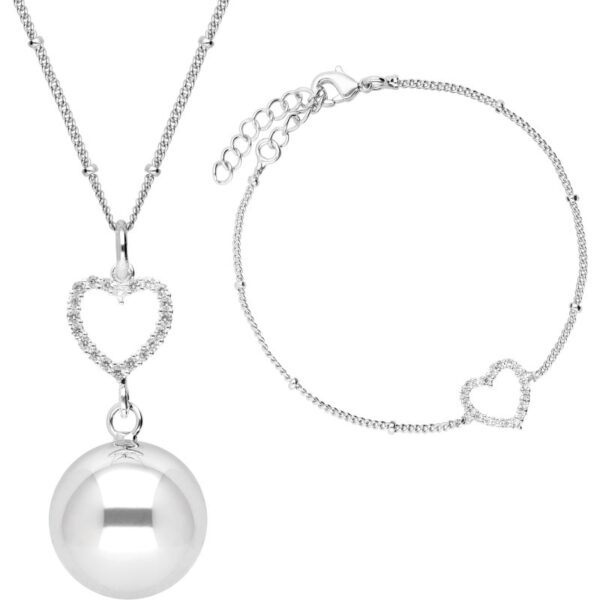 Bola Crystal Heart clopoțel de maternitate Silver-ro