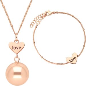 Bola Heart and Love clopoțel de maternitate Rose Gold-ro