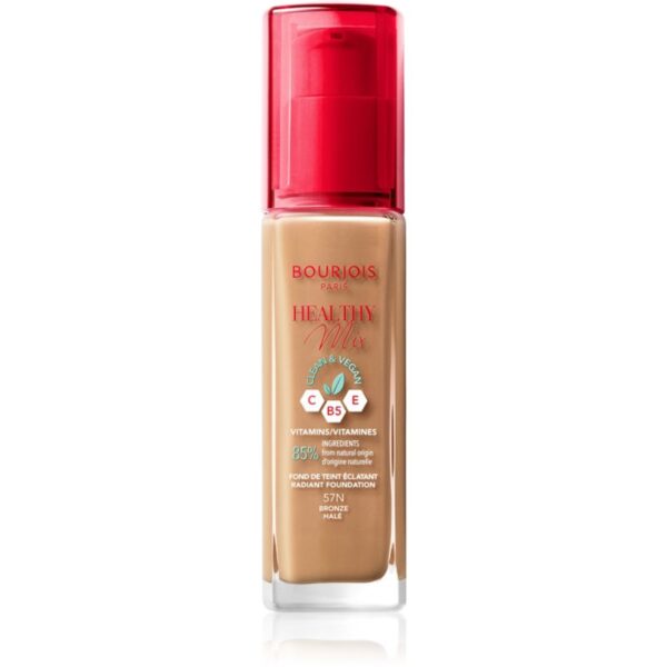 Bourjois Healthy Mix makeup radiant cu hidratare 24 de ore culoare 57N Bronze 30 ml-Țena