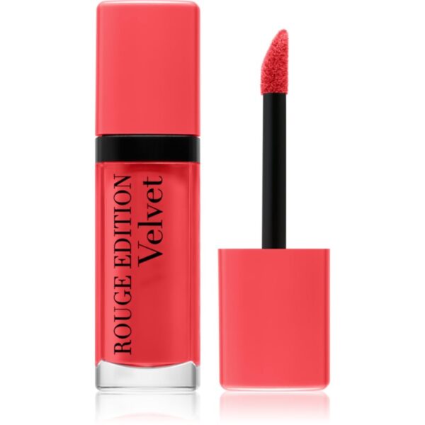 Bourjois Rouge Edition Velvet ruj de buze lichid cu efect matifiant culoare 04 Peach Club 7.7 ml-Țena