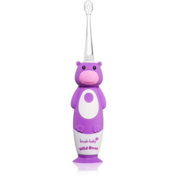 Brush Baby WildOnes WildOne periuta de dinti electrica + 2 capete de schimb pentru copii Hippo 1 buc-ro
