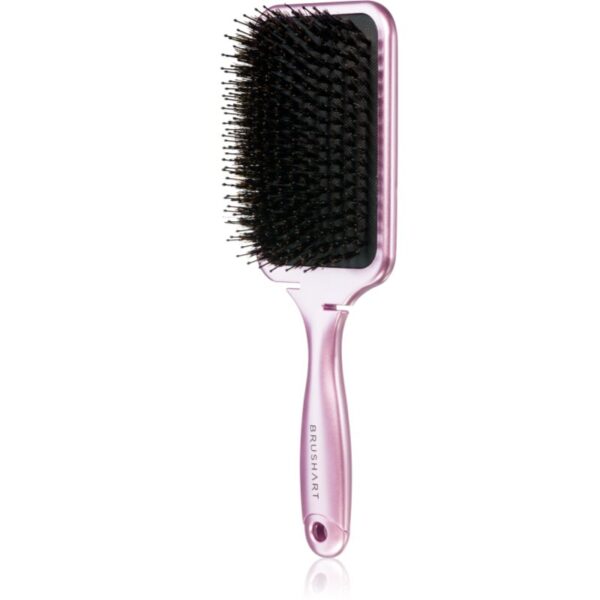 BrushArt Hair Boar bristle paddle hairbrush perie de par cu peri de mistret Metalic Pink 1 buc-Țena