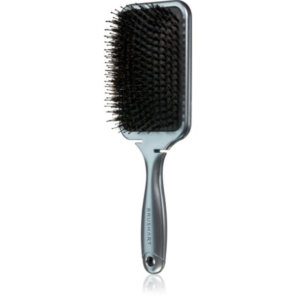 BrushArt Hair Boar bristle paddle hairbrush perie de par cu peri de mistret Metallic Black 1 buc-Țena