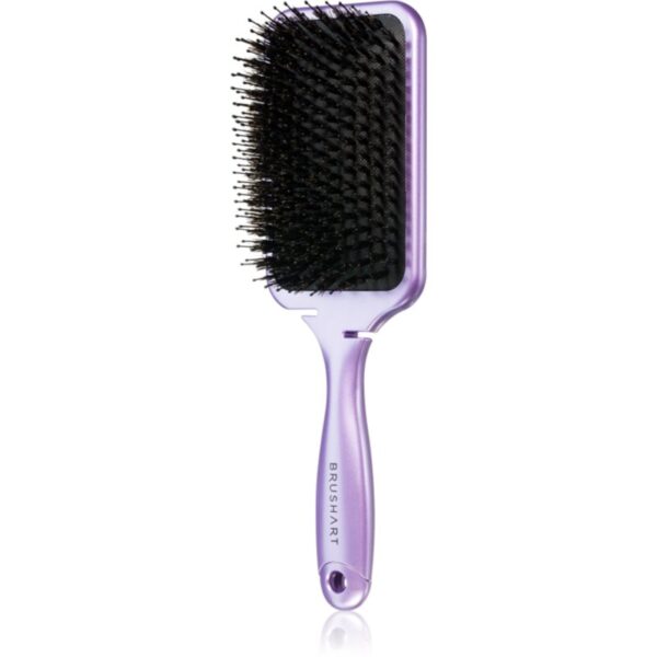 BrushArt Hair Boar bristle paddle hairbrush perie de par cu peri de mistret Metallic Lilac 1 buc-Țena