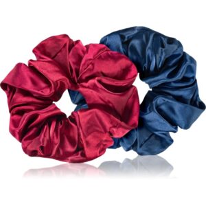 BrushArt Hair Large satin scrunchie set Elastice pentru par Red & Blue-ro