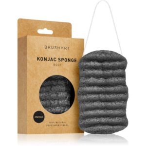 BrushArt Home Salon Konjac sponge burete exfoliant blând pentru corp Charcoal 1 buc-Țena