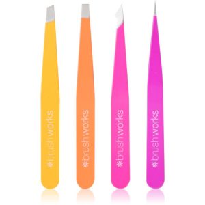 Brushworks Combination Tweezer Set set pensete pentru sprâncene tip Brights 4 buc-ro