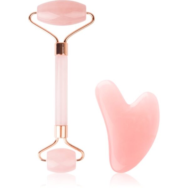 Brushworks Resin Rose Roller & Gua Sha set pentru îngrijirea pielii-ro