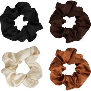 Brushworks Satin Scrunchies Natural Elastice pentru par-ro