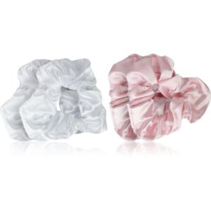 Brushworks Satin Scrunchies Pink & White Elastice pentru par-Țena