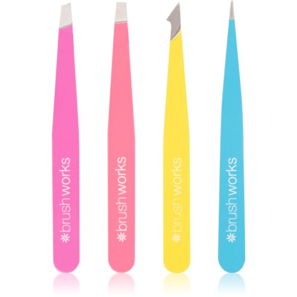 Brushworks Tweezer Set Neon set pensete-ro