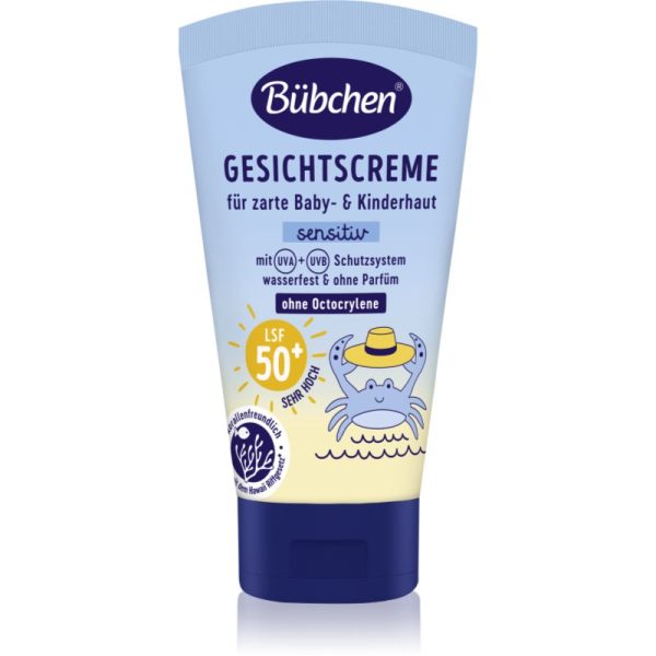Bübchen Sensitive Sun Protection Face Cream SPF 50+ cremă protectoare pentru față