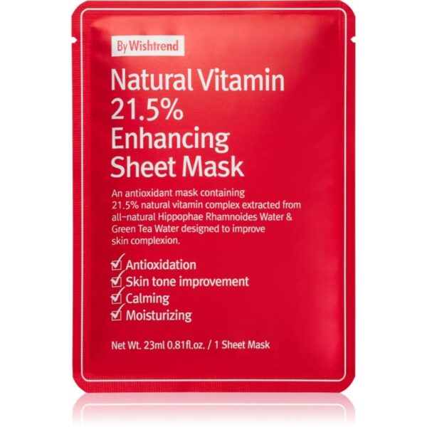 By Wishtrend Natural Vitamin mască textilă fortifiantă 23 ml-ro