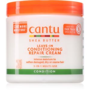 CANTU Shea Butter Leav-In Cond Cream balsam (nu necesita clatire) pentru par deteriorat 453 g-Țena