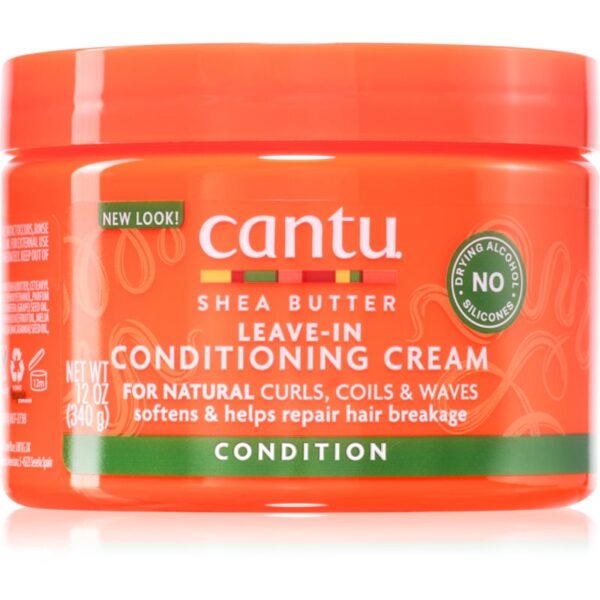 CANTU Shea Butter Leav-In Cond Cream balsam (nu necesita clatire) pentru par ondulat si cret 340 g-Țena