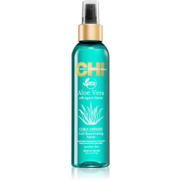CHI Aloe Vera Curl Reactivating spray hidratant pentru par ondulat si cret 177 ml-Țena
