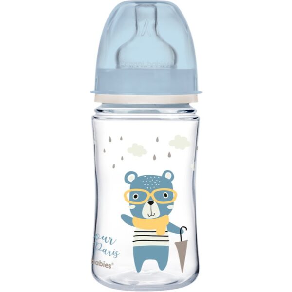 Canpol babies Bonjour Paris biberon pentru sugari 3m+ Blue 240 ml-Țena