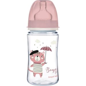Canpol babies Bonjour Paris biberon pentru sugari 3m+ Pink 240 ml-Țena