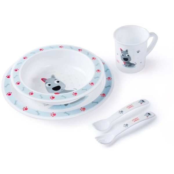 Canpol babies Cute Animals serviciu de masă pentru copii 12m+ Dog-ro