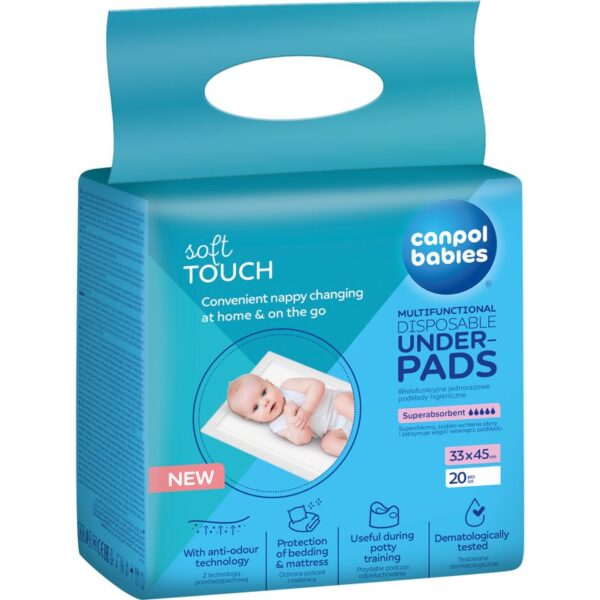 Canpol babies Disposable Underpads suport pentru schimbat scutecele de unică folosință 33x45 cm 20 buc-ro