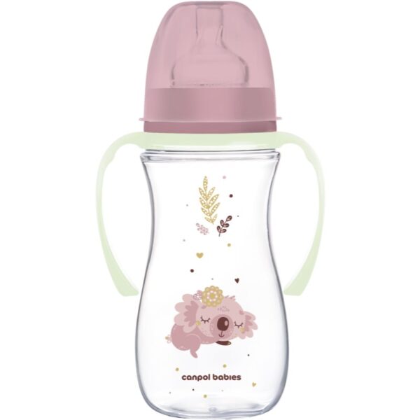 Canpol babies EasyStart Sleepy Koala 300 ml biberon pentru sugari 12 m+ Pink 300 ml-ro