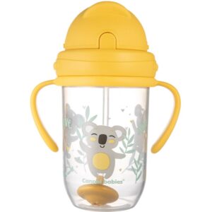 Canpol babies Exotic Animals Cup With Straw ceasca cu pai Yellow 270 ml-Țena
