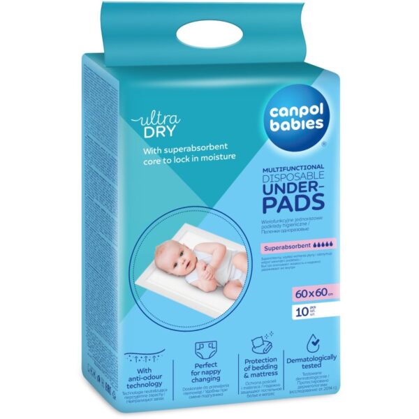 Canpol babies Multifunctional Underpads suport pentru schimbat scutecele de unică folosință 60x60 cm 10 buc-ro