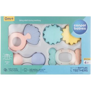 Canpol babies Pastels jucărie zornăitoare pentru dentiție set cadou 0m+-ro