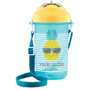 Canpol babies So Cool Bottle biberon pentru copii cu pai Ananas 12m+ 400 ml-Țena
