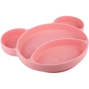 Canpol babies Suction plate Bear farfurie compartimentată cu ventuză Pink 500 ml-ro