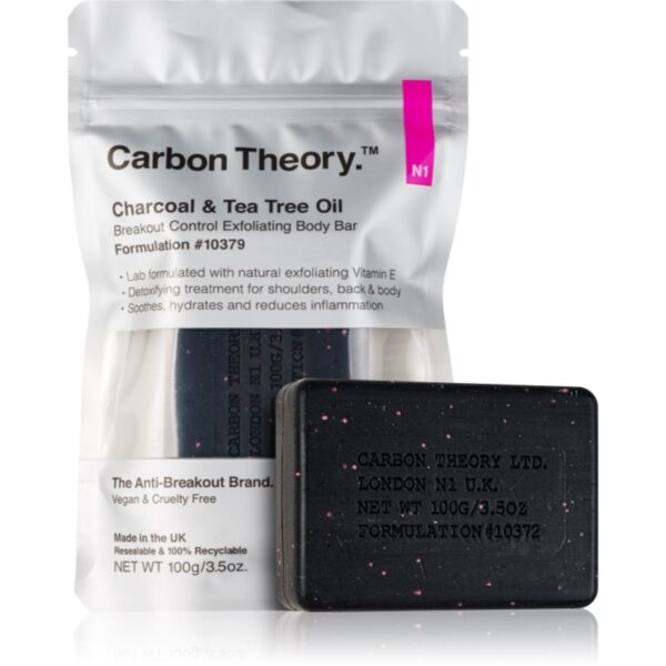 Carbon Theory Charcoal & Tea Tree Oil exfoliant pentru corp pentru pielea problematică și grasă 100 g-ro