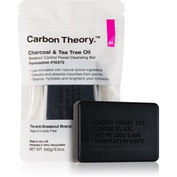 Carbon Theory Charcoal & Tea Tree Oil săpun solid pentru curățare pentru netezirea pielii 100 g-ro
