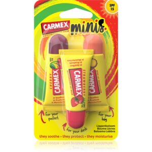Carmex Minis Seturi pentru voiaj pentru buze uscate SPF 15-ro