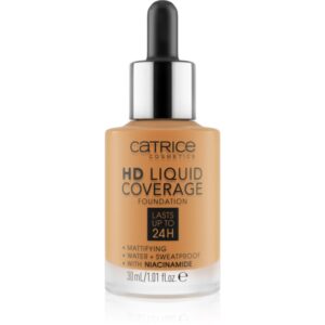 Catrice HD Liquid Coverage Foundation fard lichid rezistent la apa cu efect matifiant culoare 066 Warm Toffee 30 ml-Țena