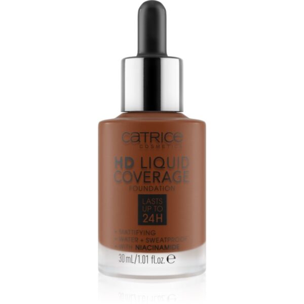 Catrice HD Liquid Coverage Foundation fard lichid rezistent la apa cu efect matifiant culoare 097 Cool Mocha 30 ml-Țena