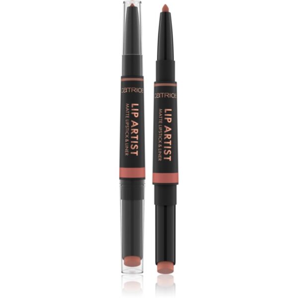 Catrice Lip Artist Matte Lipstick & Liner ruj + creion contur pentru buze cu efect matifiant culoare 010 Always Together 1.74 g-Țena