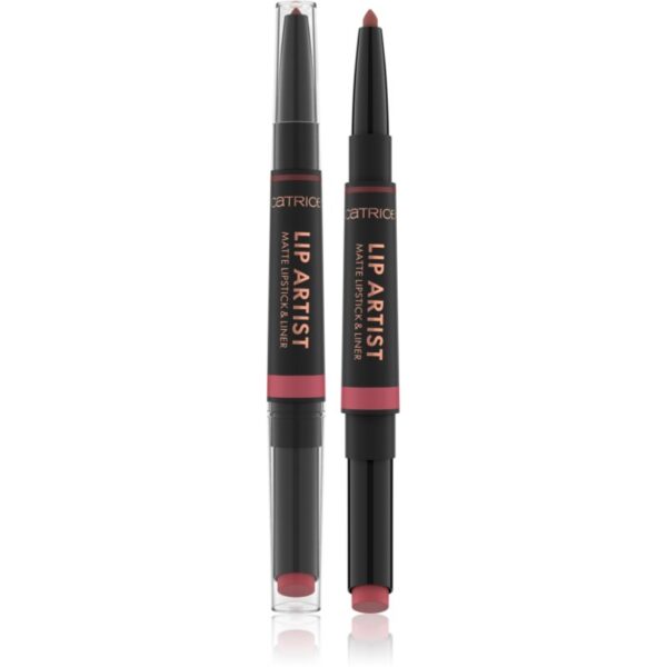 Catrice Lip Artist Matte Lipstick & Liner ruj + creion contur pentru buze cu efect matifiant culoare 020 Never Apart 1.74 g-Țena