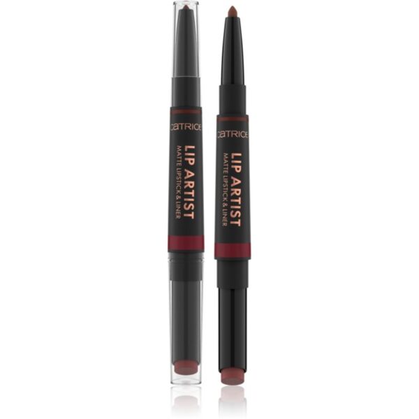 Catrice Lip Artist Matte Lipstick & Liner ruj + creion contur pentru buze cu efect matifiant culoare 040 Sisters By Heart 1.74 g-Țena