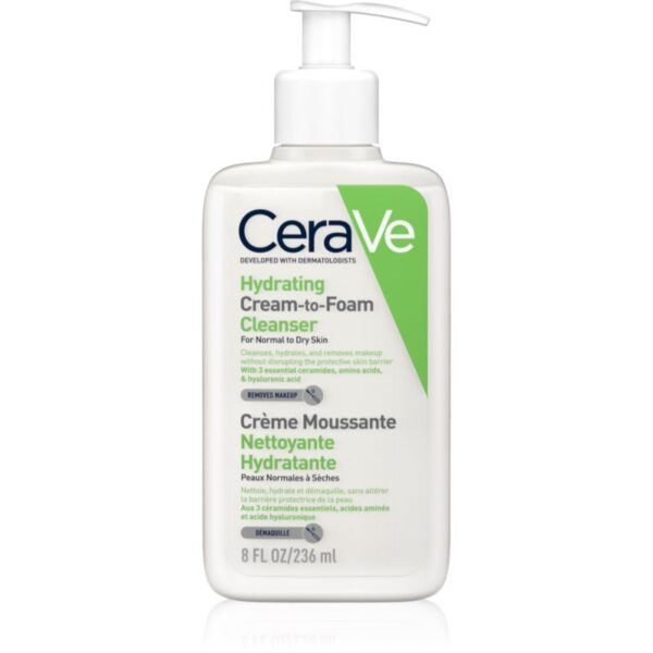 CeraVe Cleansers crema de curatare sub forma de spuma pentru ten normal spre uscat 236 ml-ro
