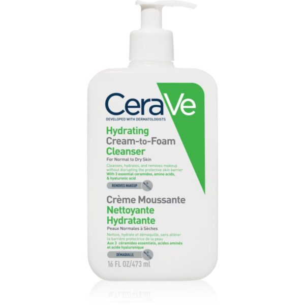 CeraVe Cleansers crema de curatare sub forma de spuma pentru ten normal spre uscat 473 ml-ro