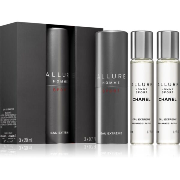 Chanel Allure Homme Sport Eau Extreme Eau de Parfum (1x reincarcabil + 2x rezerva) pentru bărbați 3x20 ml-ro
