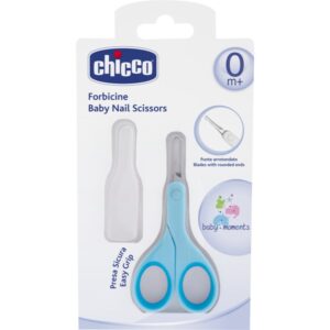 Chicco Baby Moments foarfece cu vârf rotunjit pentru copii 0m+ Blue 1 buc-Țena