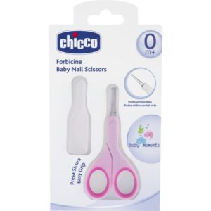 Chicco Baby Moments foarfece cu vârf rotunjit pentru copii 0m+ Pink 1 buc-Țena