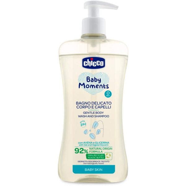 Chicco Baby Moments sampon pentru copii cu o textura usoara de par si de corp 500 ml-ro