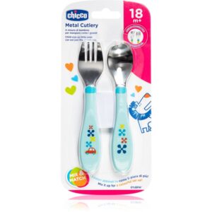 Chicco Metal Cutlery serviciu de masă 18m+ Blue-Țena