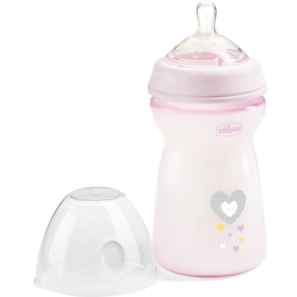 Chicco Natural Feeling Girl biberon pentru sugari 6m+ 330 ml-ro