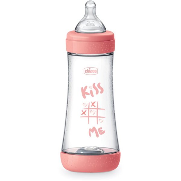 Chicco Perfect 5 biberon pentru sugari 4 m+ Fast Flow Pink 300 ml-ro
